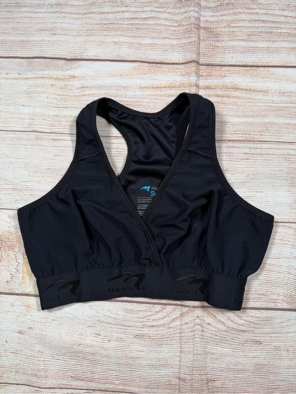 Marena Shape‎ Black V-Neck Supportive Racerback Sports Bra